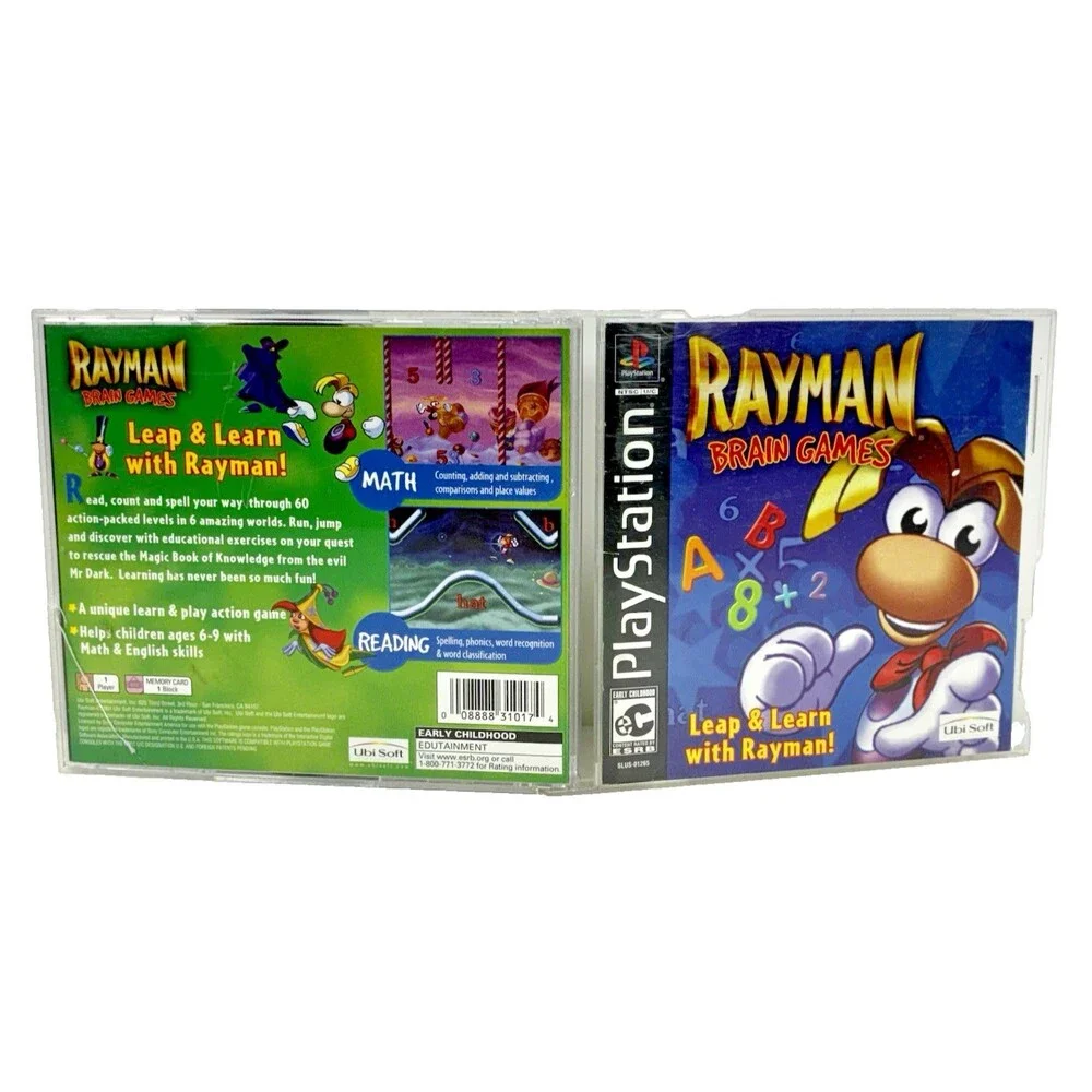 Rayman Brain Games Sony PlayStation 2001 Black Label Complete with Manual Tested